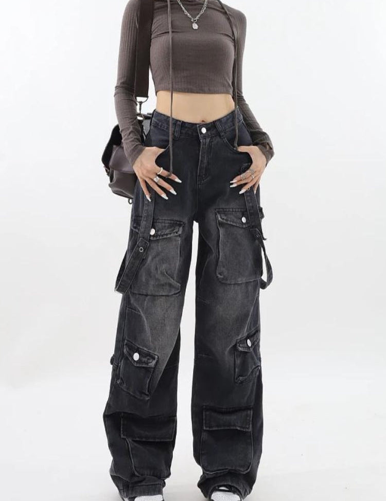 Y2K Grunge Utility Jeans